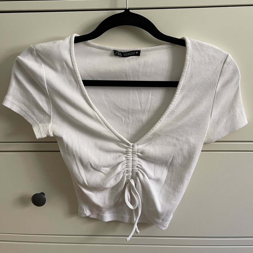 ZARA Ribbed Cropped Top